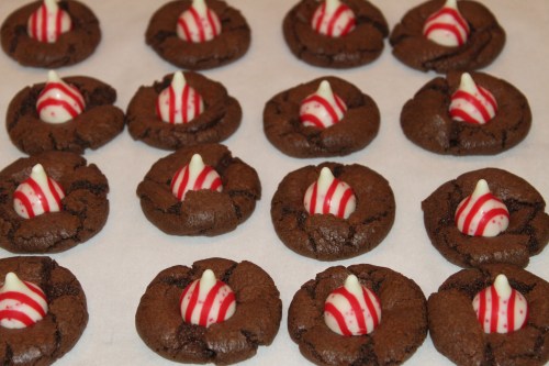 Chocolate Mint Kiss cookies