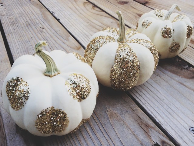 glittered pumpkins