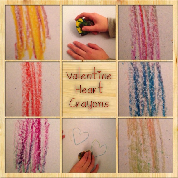 v heart crayons